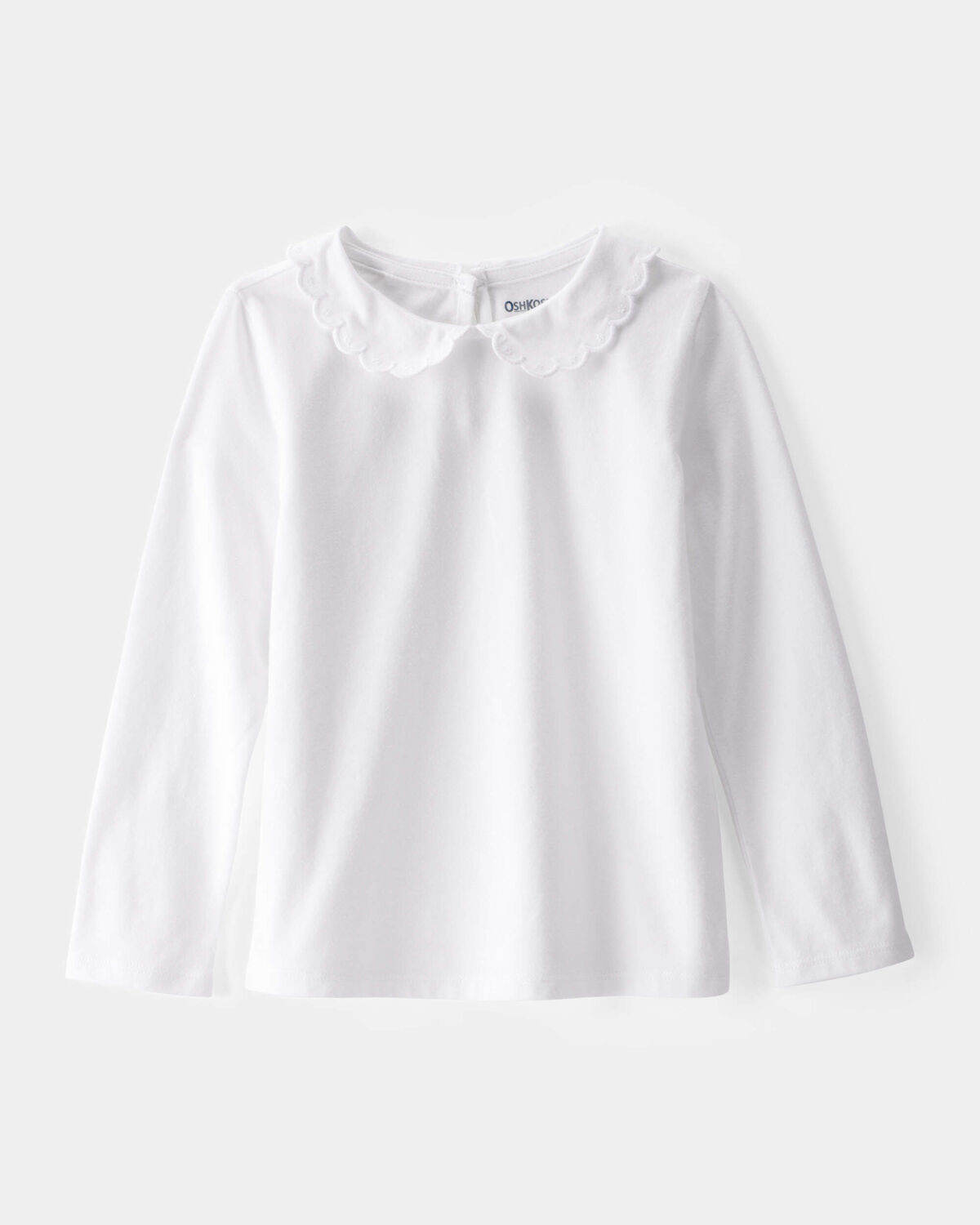 Toddler Scalloped Collar Long-Sleeve Shirt - White | Carter's Inc