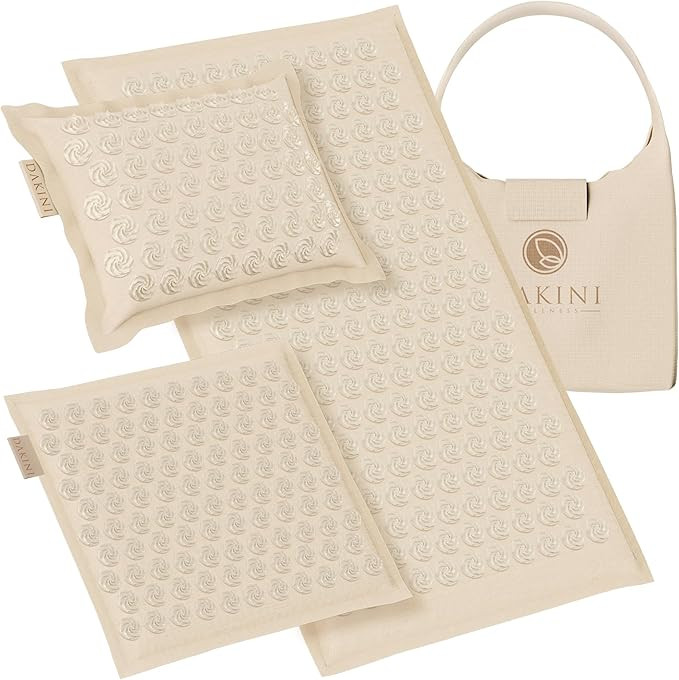 Dakini Premium Linen Acupressure Mat and Pillow Set with Mini Pad - Acupuncture Mat Full Body Pai... | Amazon (US)