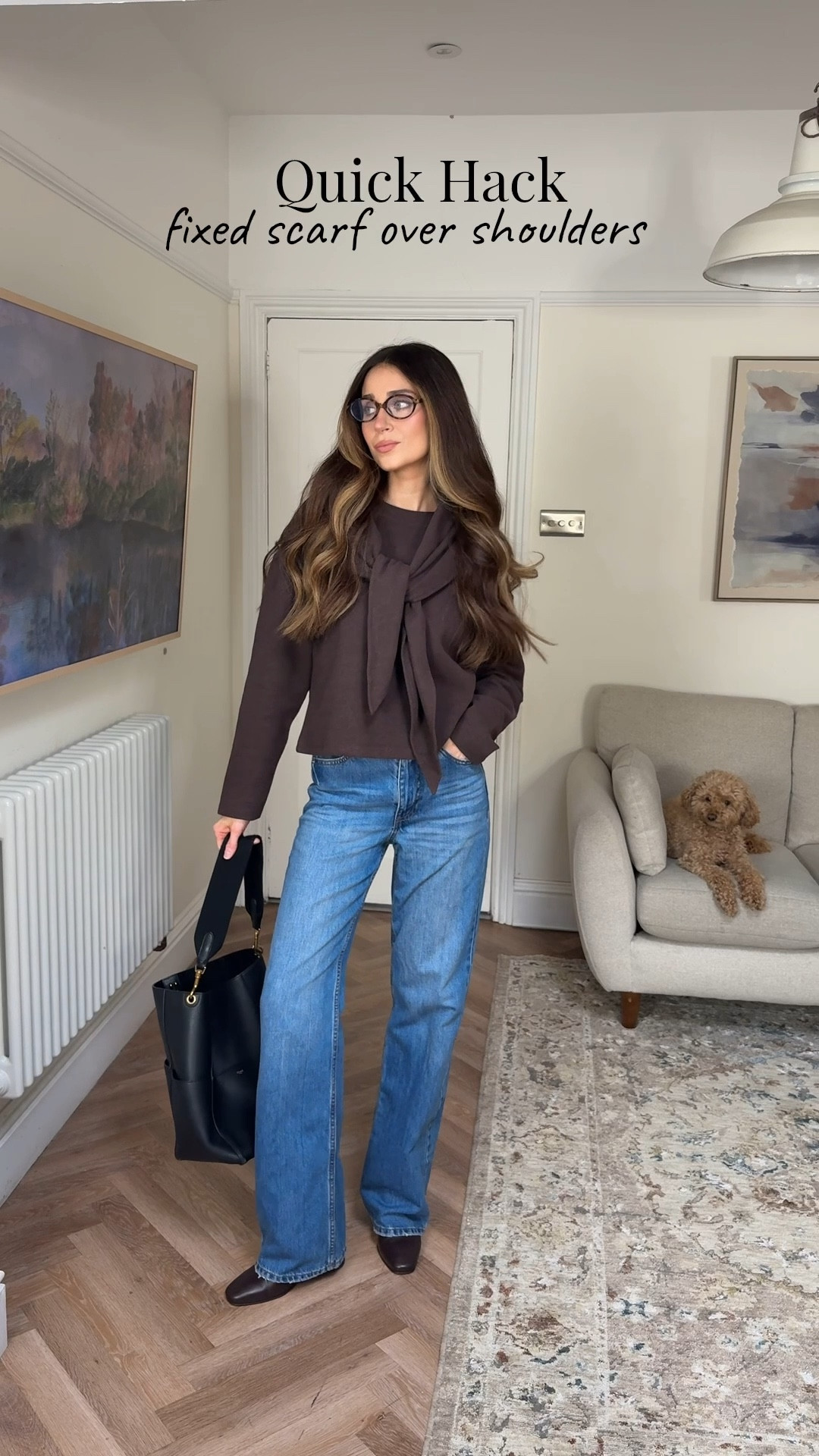 Little hack with scarf attached to jumper 🤎 

Chocolate brown jumper, blue jeans, jeans and a nice top ✨ 

#LTKeurope #LTKuk #LTKwinter