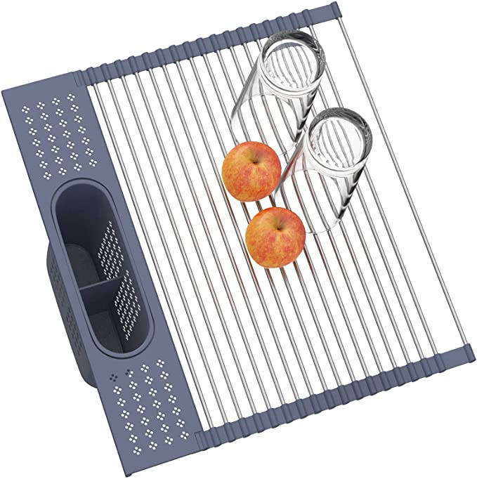 LEMIKKLE Roll Up Dish Drying Rack Over The Sink Dish Drying Rack,Multi-Purpose Kitchen Rolling Di... | Amazon (US)