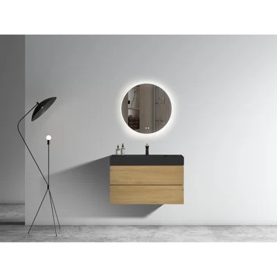 36" Bathroom Cabinet - Natural Oak Finish, Ample Drawer Space, Quiet Closing Modern Fixture Oak, Generous Storage, Silent Function | Wayfair North America