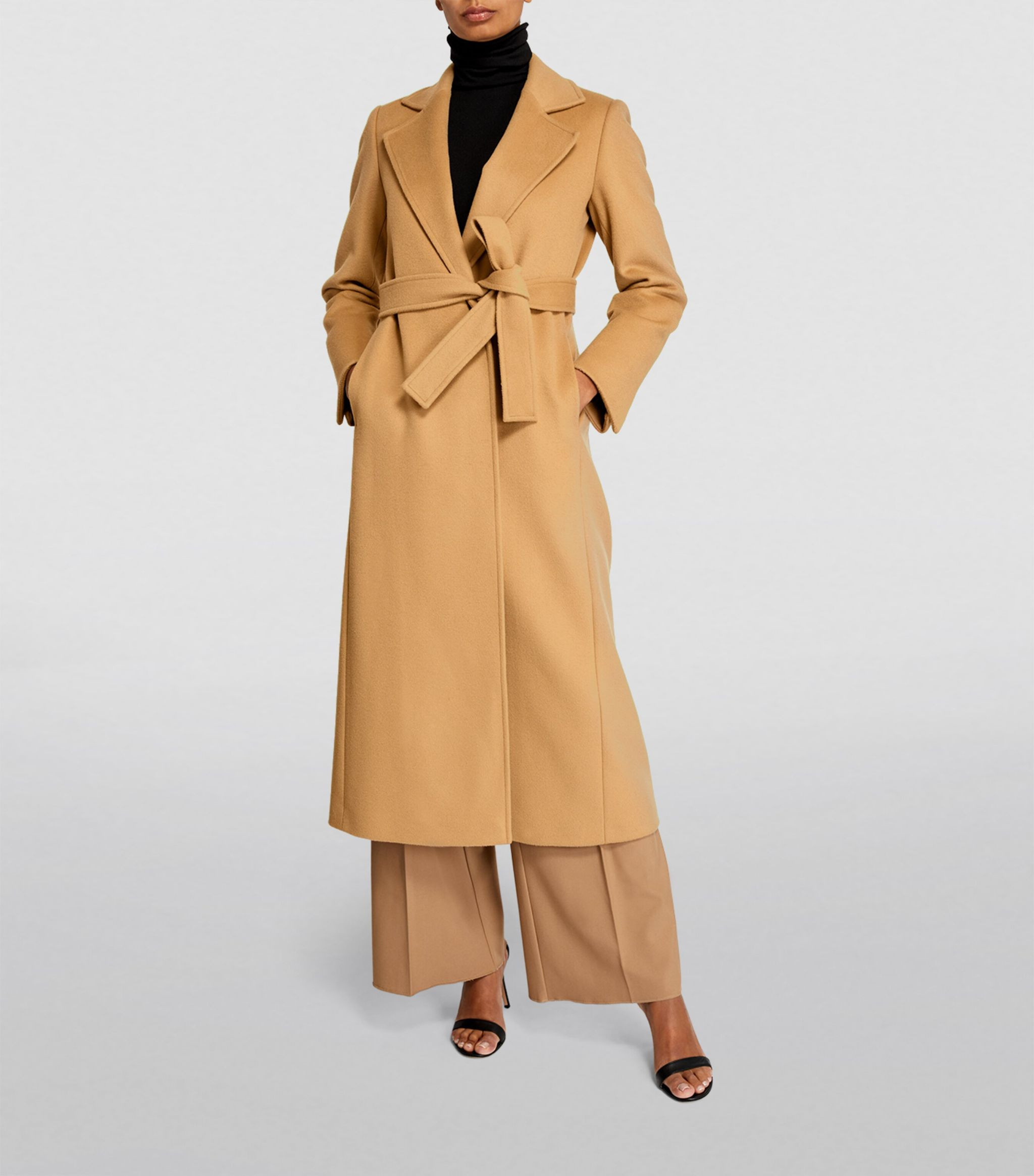 Wool Long Run Wrap Coat | Harrods