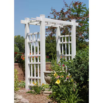 DuraTrel 6.0-ft W x 7.1-ft H Flat White PVC Garden Arbor | Lowe's