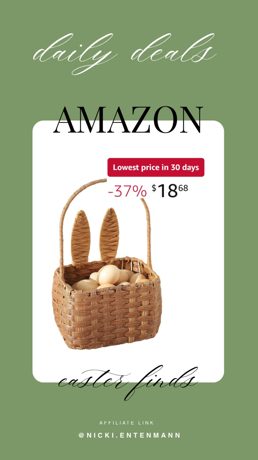 Easter baskets just got cuter with this woven handle pick that’s ready for candy, crafts, or spring surprises. It’s cheerful, lightweight, and totally reusable 🌸🐣🧺

#EasterBasket #SpringDecor #GiftIdeas #KidsEaster #BasketWithHandle #EasterCrafts #HolidayStyle #BudgetFinds #SeasonalDecor #WovenBasket 

 #LTKFestival #LTKHome #LTKKids