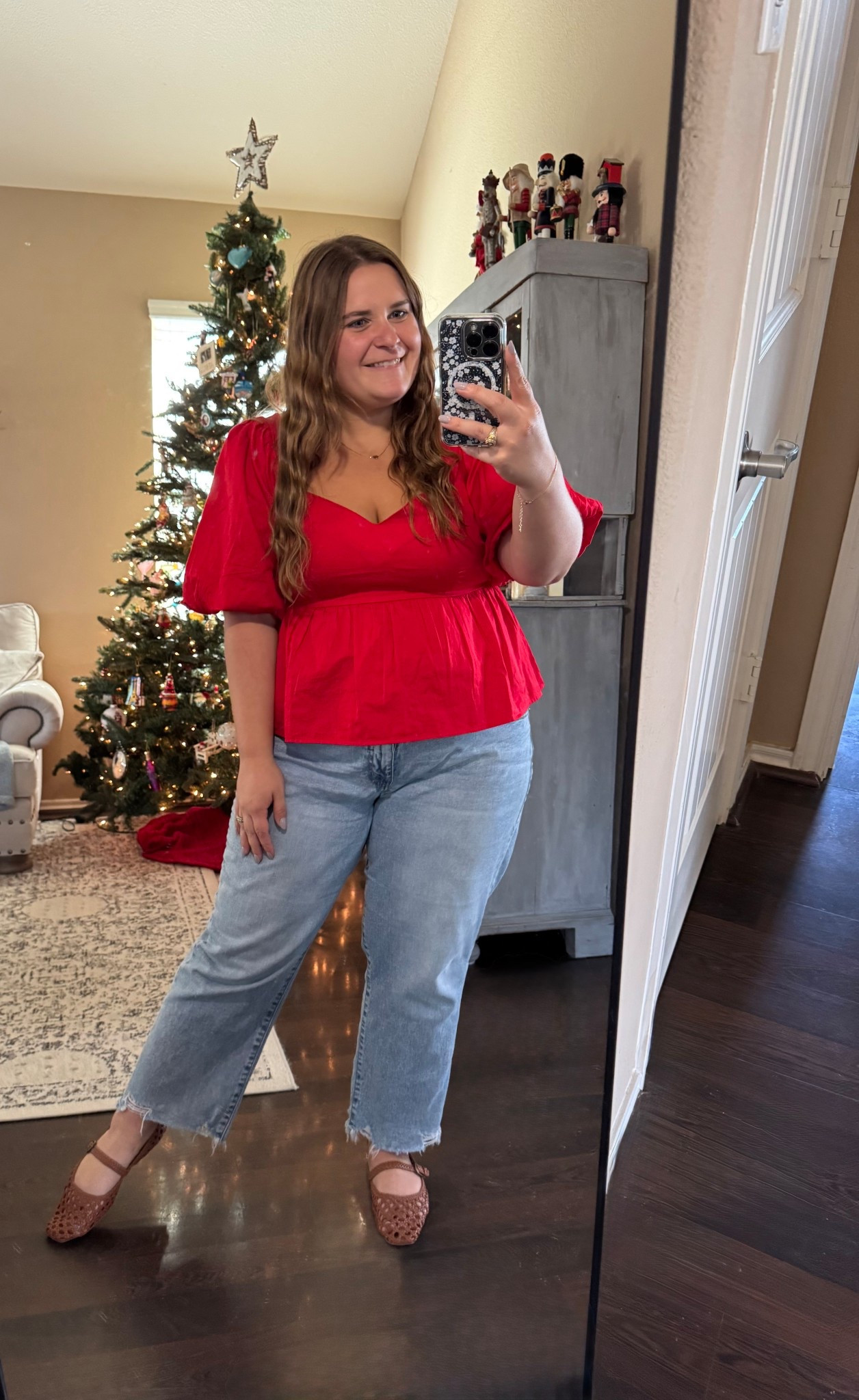Such a fun pop of red! Perfect for the holidays! 

#LTKPlusSize #LTKMidsize #LTKPetite