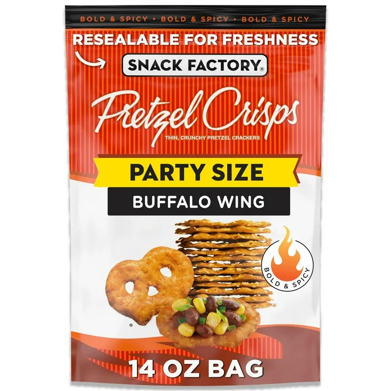 Snack Factory Pretzel Crisps, Buffalo Wing, Party Size 14 oz | Walmart (US)