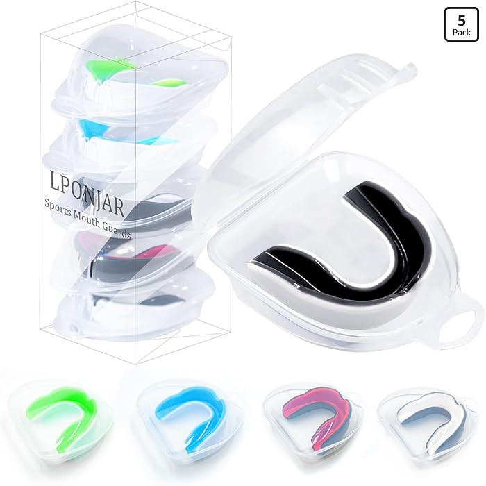 LPONJAR 5 Pack Toddler Kids Youth Mouth Guard, Moldable Sports Mouthguard with Case for Boys & Gi... | Amazon (US)