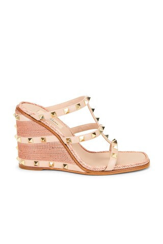 Valentino Garavani Rockstud Espadrille Mule in Pink | FWRD 