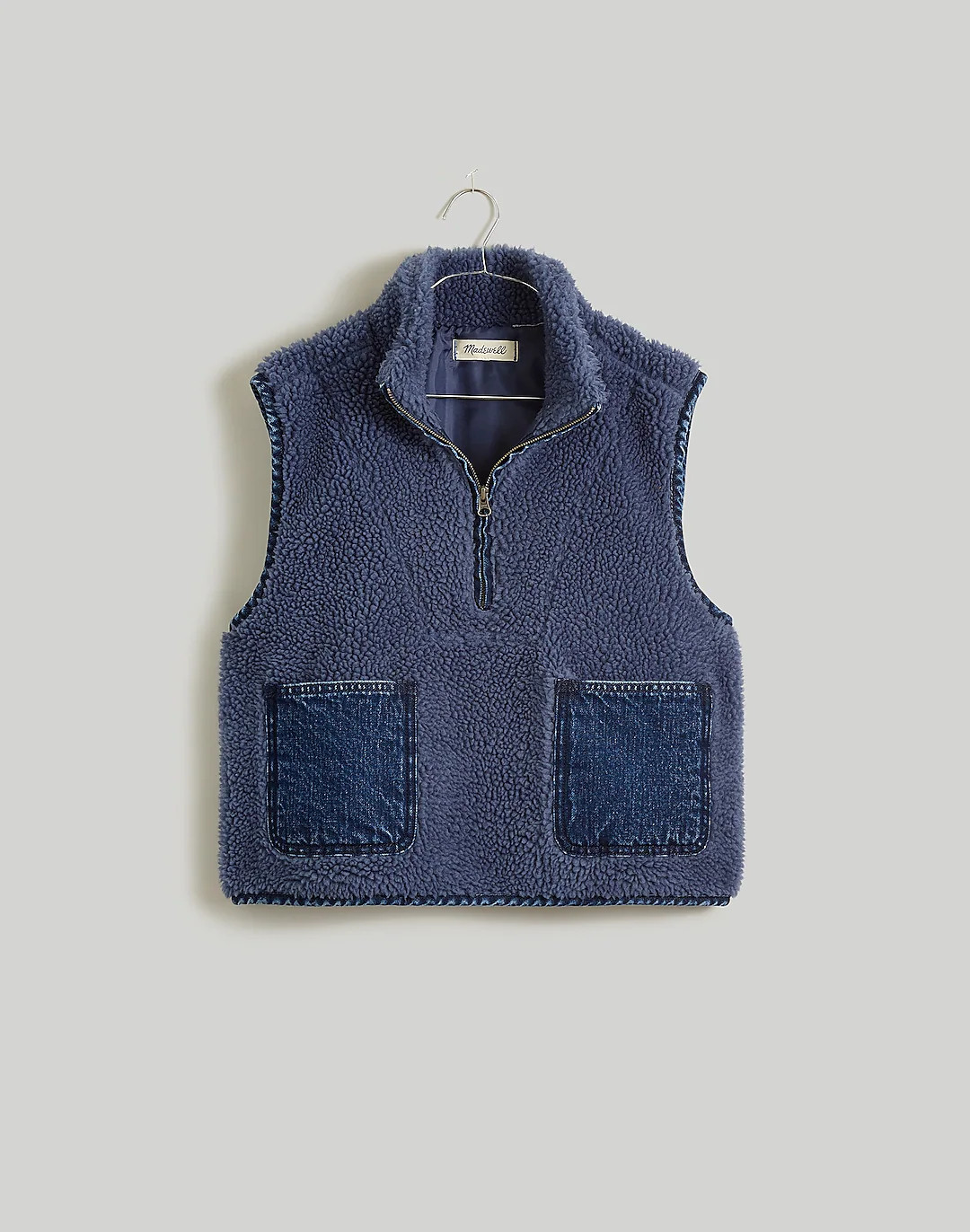 Shearling Denim-Pocket Pullover Vest | Madewell