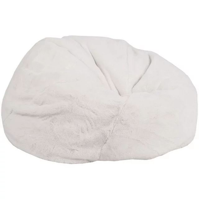 Flash Furniture Duncan Oversized Furry Bean Bag Chair, White | Walmart (US)