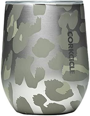 Corkcicle Stemless Wine Glass Tumbler with Lid, Insulated Travel Cup, Snow Leopard, 12 oz | Amazon (US)