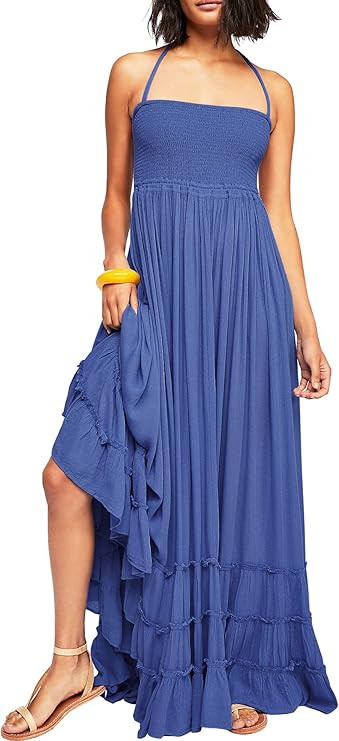 R.Vivimos Womens Summer Boho Sexy Backless Long Dresses | Amazon (US)