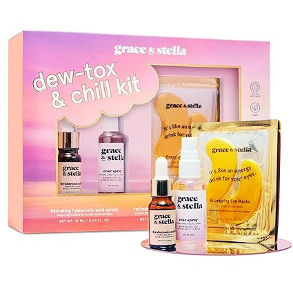 grace & stella Award-Winning Skin Care Set - Gifts for Mom- Travel Essentials with Gold Eye Masks... | Amazon (US)