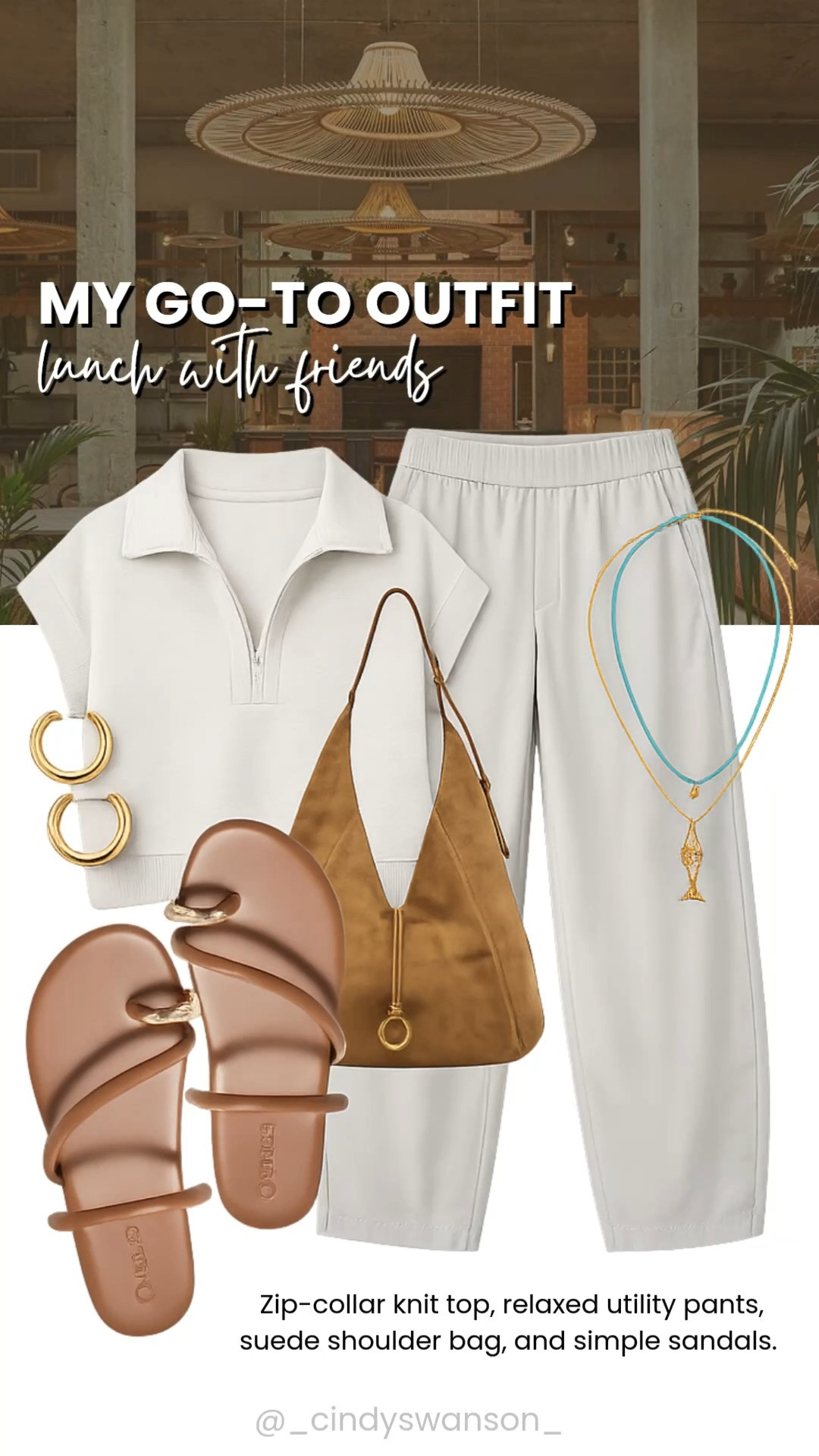 This is the kind of outfit you’ll reach for again and again. The zip-collar knit top paired with relaxed utility pants is comfortable, polished, and easy to wear from errands to travel days. Finish the look with simple sandals and a suede shoulder bag for effortless style.

💡 LTK MADE EASY
❤️ Heart = Support my posts!
🔖 Save = Get sale & restock alerts
📋 Lists = Keep favorites organized
📲 Share = Send lists and products to a friend. Hello, Christmas List!
💬 Comment = Ask me anything about what I’m wearing. :-) 

 #LTKootd #LTKOver40 #LTKSaleAlert