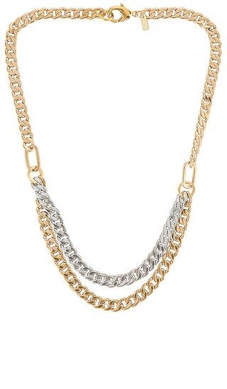 Doubled Up Two Tone Curb Necklace in Gold & Silver | Revolve Clothing (Global)