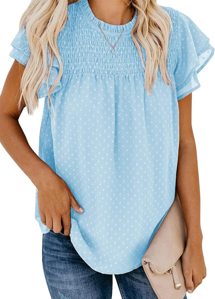 Paitluc Blouses for Women Blouse Sleeveless Womens Work Blouses Swiss Dot Blouse for Women | Amazon (US)