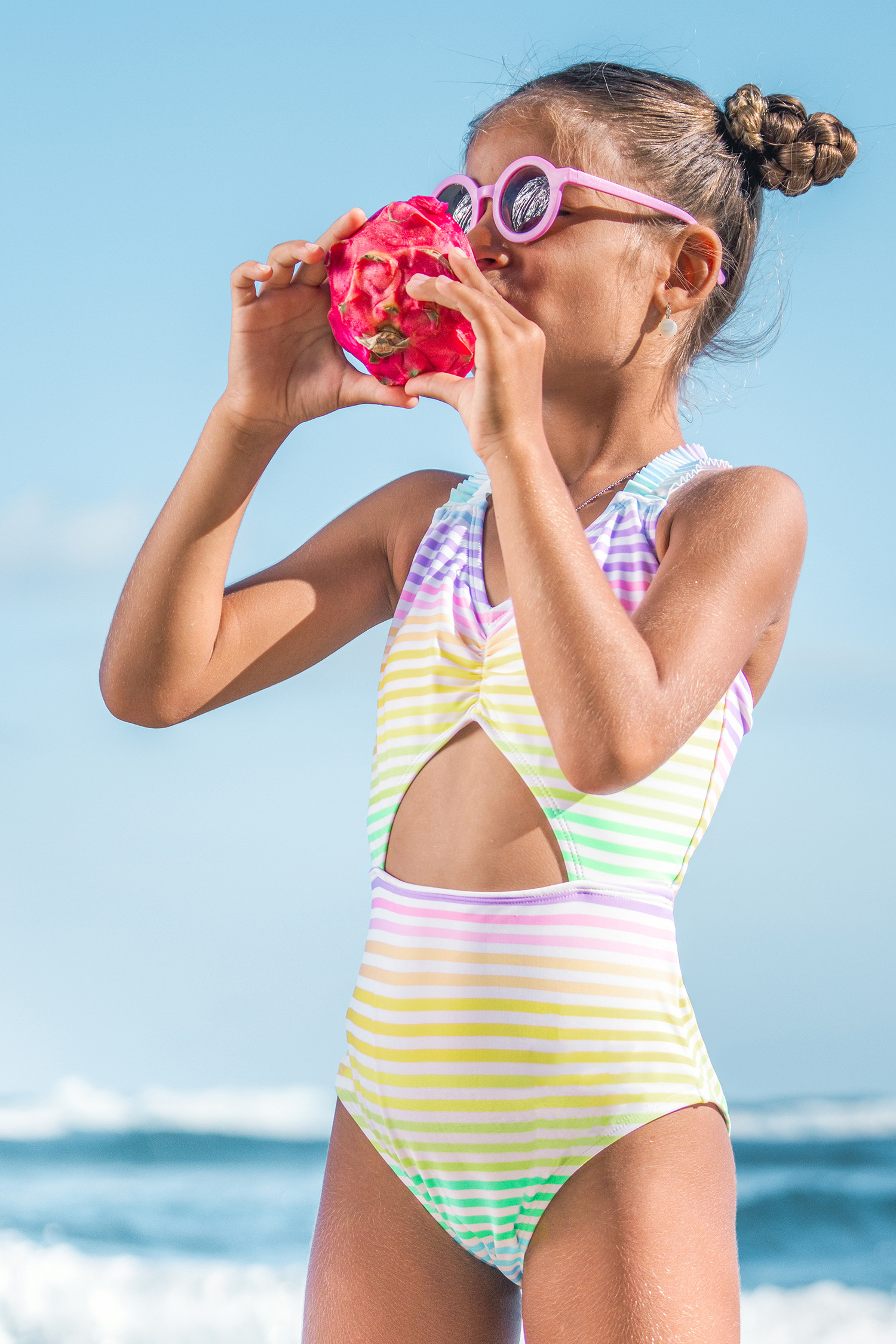 Rainbow Striped Cutout One-Piece | Cupshe US