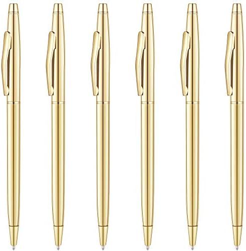 Amazon.com : Unibene Slim Metallic Retractable Ballpoint Pens - Gold, Nice Gift for Business Offi... | Amazon (US)