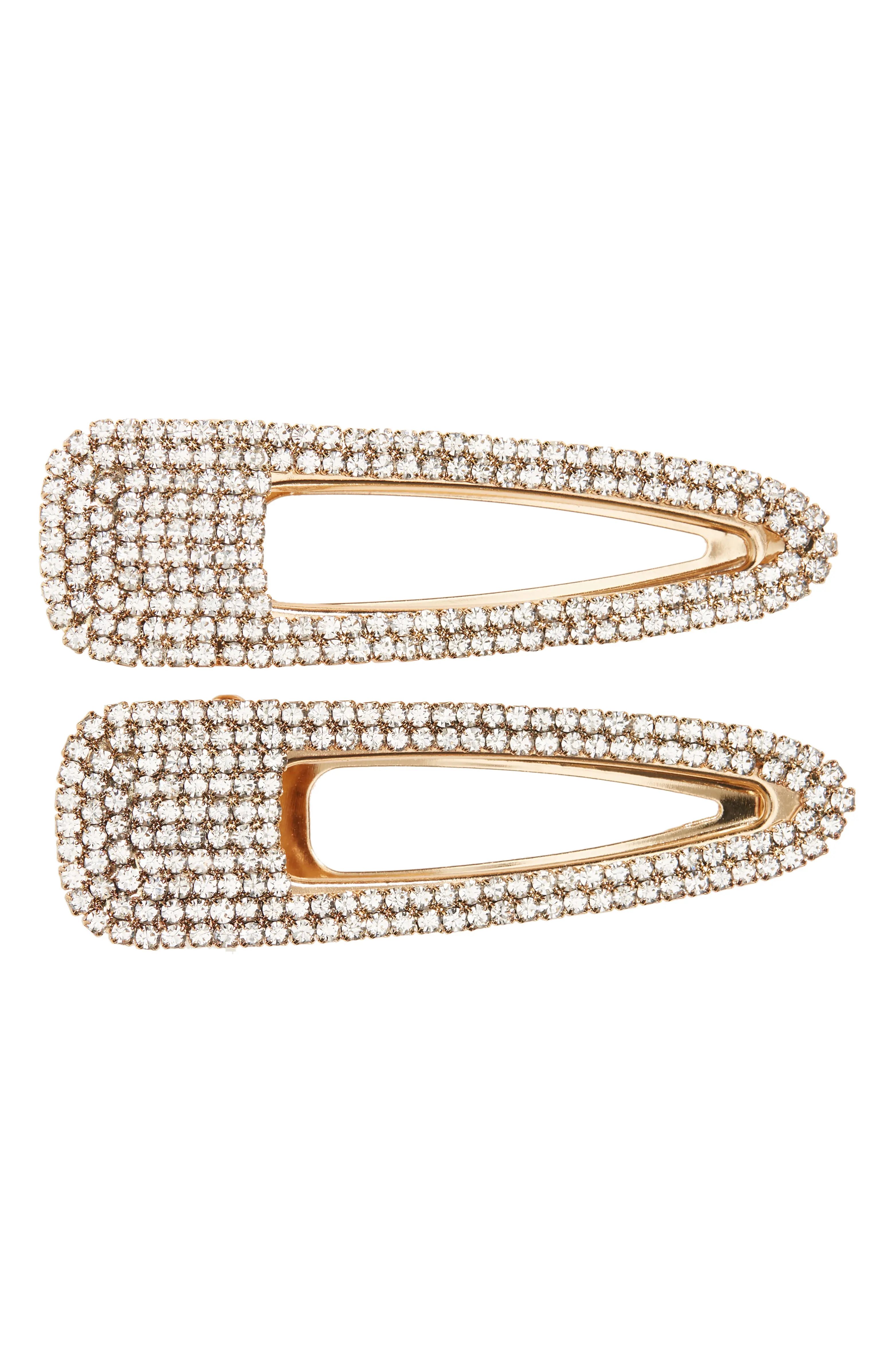 2-Pack Crystal Snap Barrettes | Nordstrom