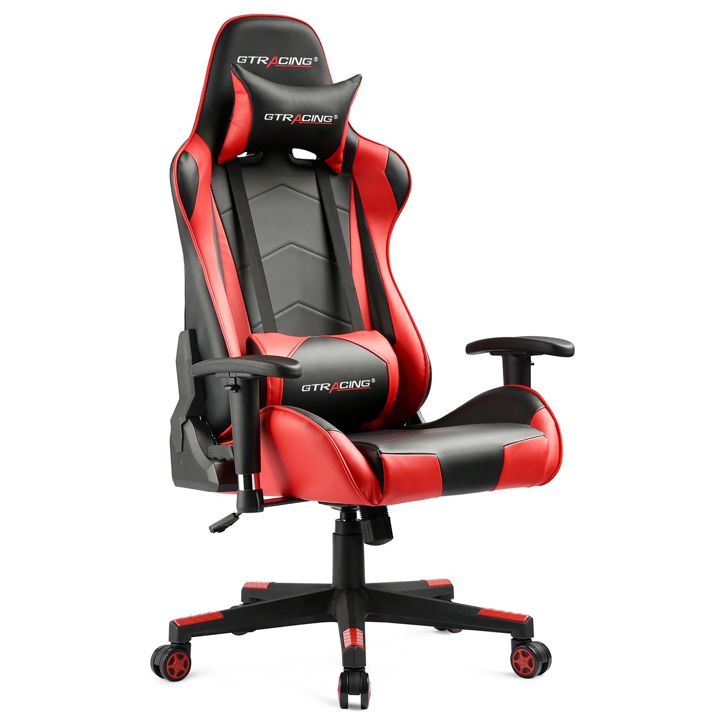 GTRACING Gaming Chair Office Chair in Home Leather with Adjustable Headrest and Lumbar Pillow, Re... | Walmart (US)