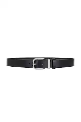 ALLSAINTS 32mm Belt With Metal Logo Keeper in Black & Matte Black from Revolve.com | Revolve Clothing (Global)