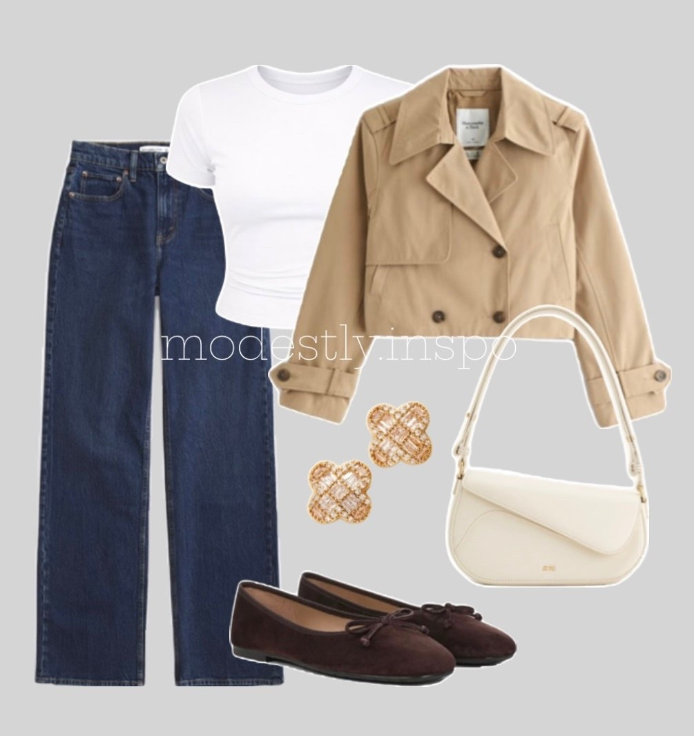 cropped trench coat, Abercrombie jeans, dark wash jeans, jw pei bag, beige trench coat, suede brown flats, ballet flats, brown flats, casual looks, spring fashion, fall fashion, what to wear, outfit ideas, ootd, outfit inspo, modest fashion, styling tips

#LTKgrwm #LTKootd #LTKSaleAlert