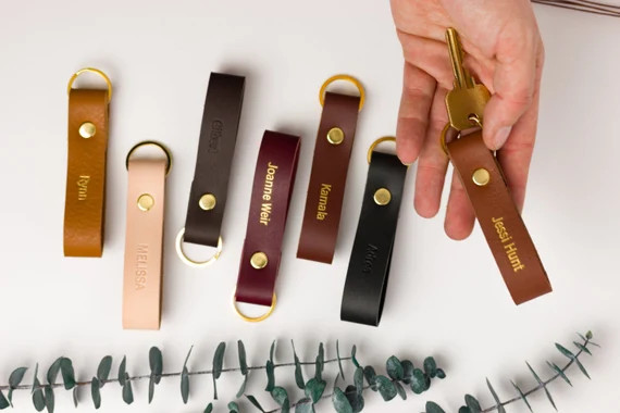 Personalized Keychain Leather Keychain Personalized Keyfob | Etsy | Etsy (US)