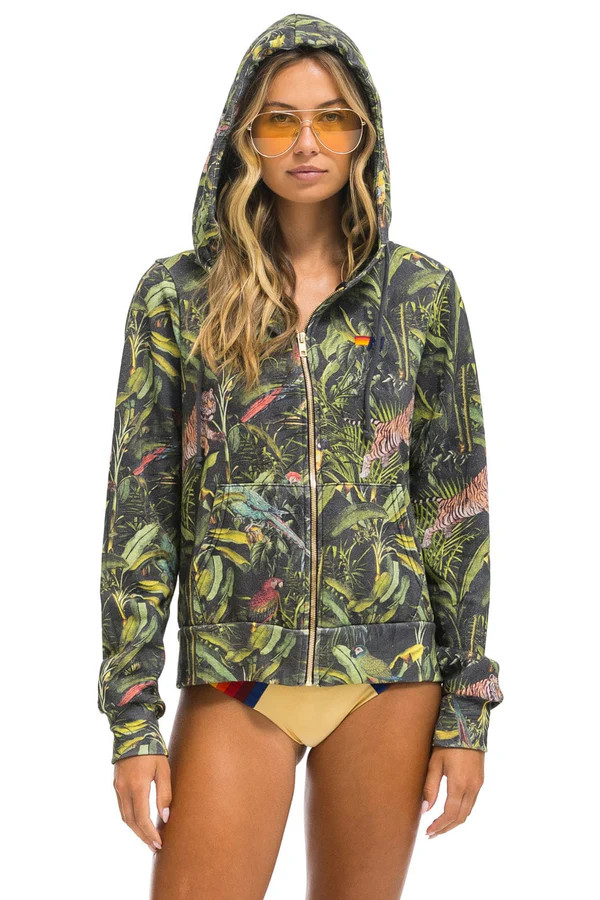 JUNGLE ZIP HOODIE - VINTAGE CHARCOAL | Aviator Nation