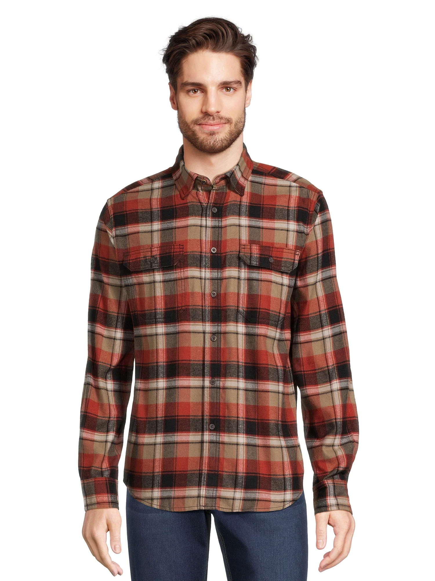 George Men's Long Sleeve Flannel Shirt | Walmart (US)