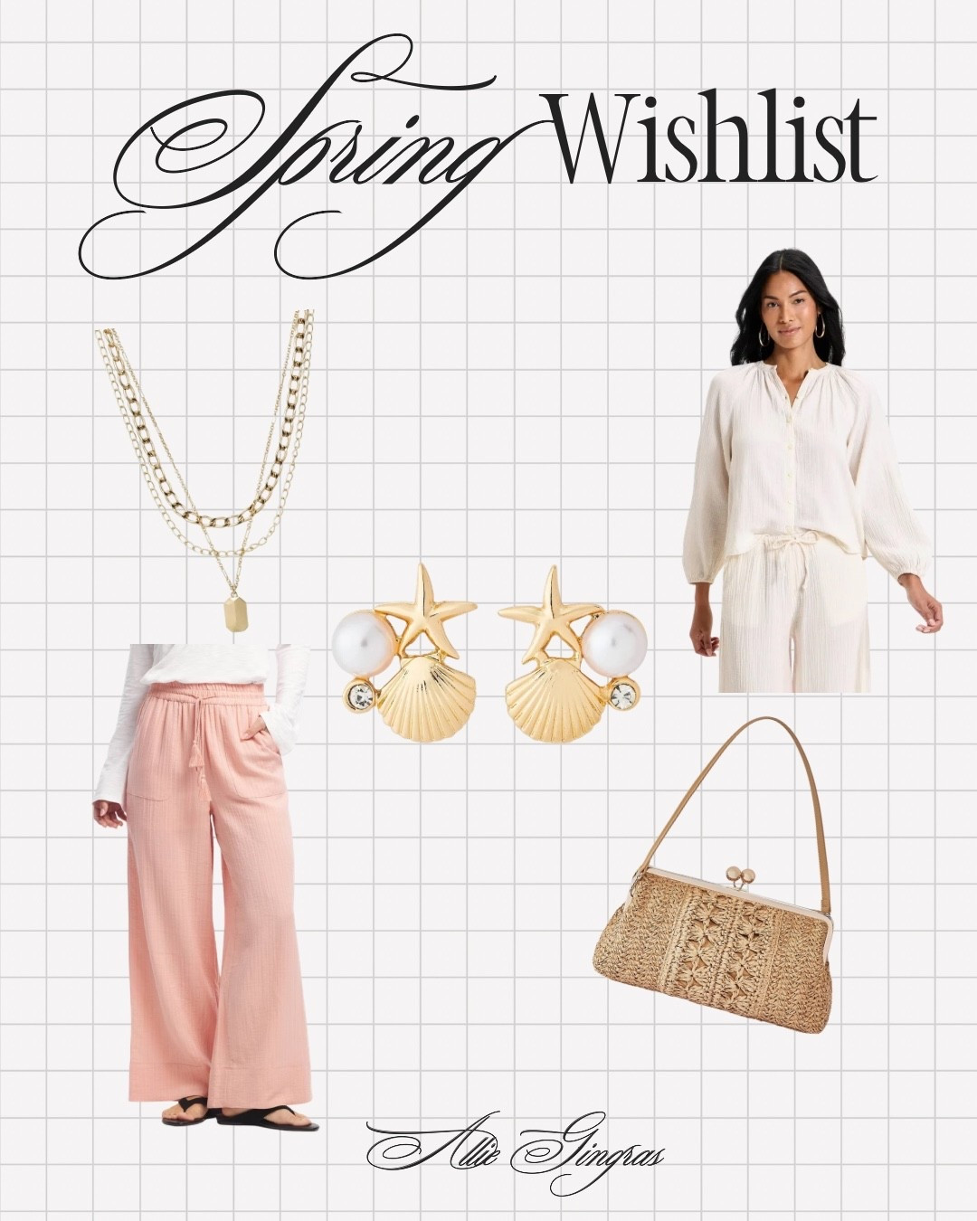 She’s entering her soft life spring era and she needs the whole wishlist 🤍 Wide leg linen pants, the coziest cream set, shell earrings, a straw bag, and gold layers — this is the vibe I’m chasing this season. 

Which one would you grab first? Drop it below! 👇

#LTKootd #LTKSeasonal #LTKmomlife