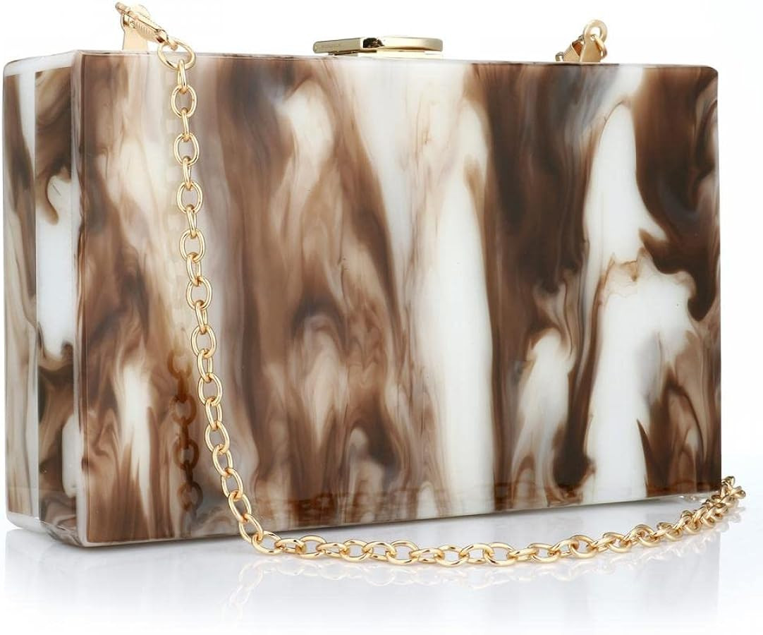 Simcat Acrylic Handbags for Women Marbling Purses Box Elegant Party Clutch Crossbody Bag for Lady... | Amazon (US)