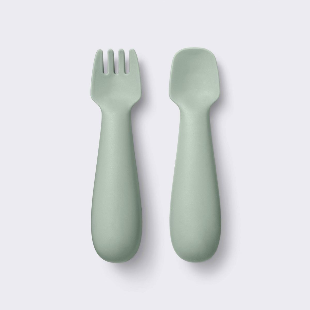 Silicone Spoon & Fork - 2pc - Green - Cloud Island™ | Target