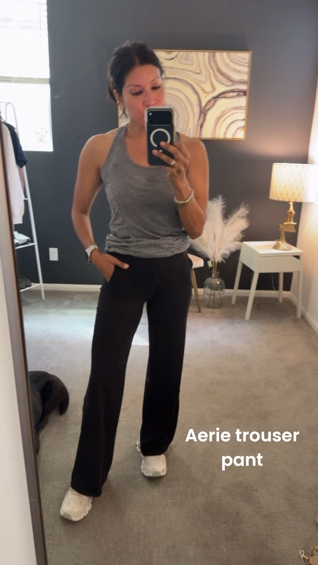 Nice wide leg pants offer medium support feel good! 

@Aerie 
Wearing xs in regular length 
Size up if you want a loose fit 
Perfect for travel and nice to wear
 running errands 


#LTKxAerie #LTKTravel #LTKOver40