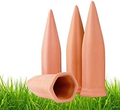 Plant Watering Devices 4 Pack Terracotta Vacation Plant Waterer Wine Bottle Watering Stakes Slow ... | Amazon (US)