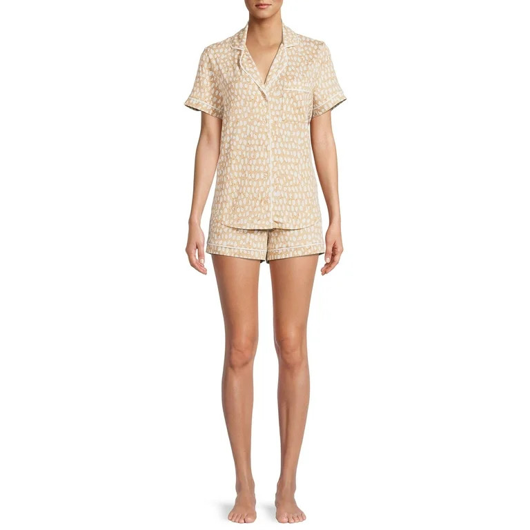 Secret Treasures Women's and Women's Plus Size Top and Shorts Pajama Set, 2-Piece | Walmart (US)