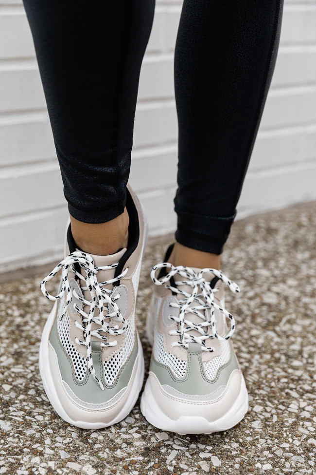 Miley Beige Platform Sneaker | The Pink Lily Boutique