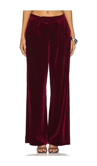 High Waisted Pleated Trouser in Dark Red | Revolve Clothing (Global)