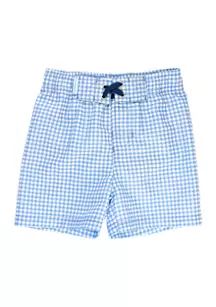 Baby Boys Gingham Swim Trunks | Belk