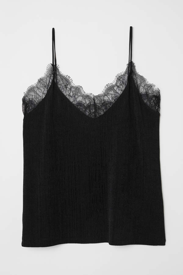 Jersey Top with Lace | H&M (US)