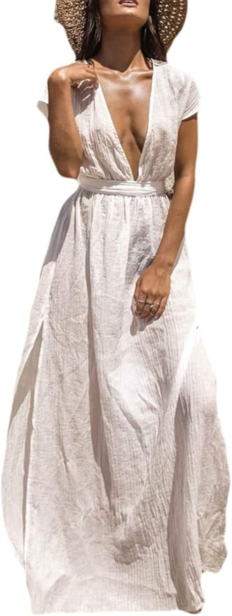 Ailunsnika Women Turkish Kaftan Swimsuit Bikini Cover Ups Casual Beach Caftan Maxi Dress | Amazon (US)