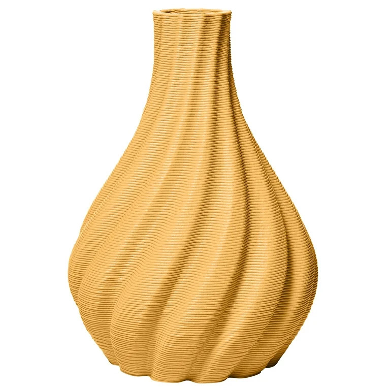 Temi Coker for Walmart 3D Printed Decorative Vase, 12.5", Golden Cream | Walmart (US)