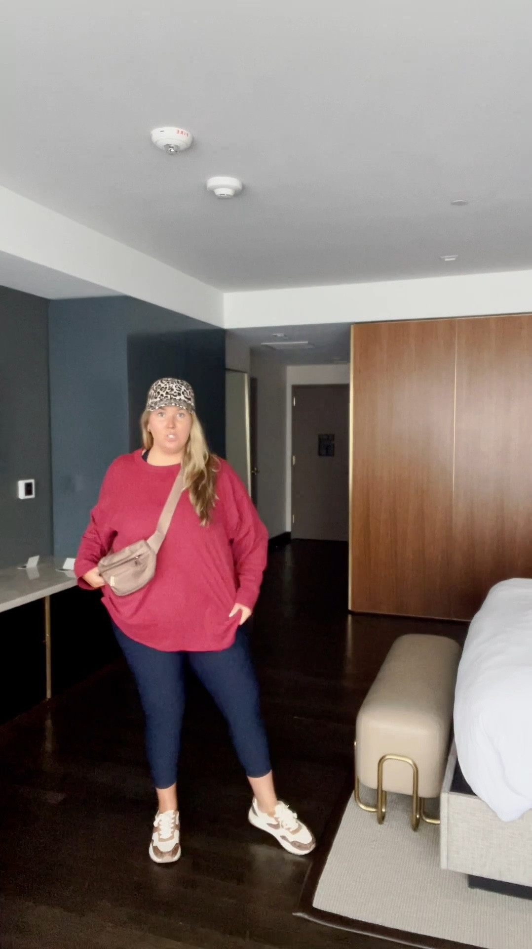 What I wore to travel in yesterday! Plus size ootd with my tried and true spanx booty boost workout leggings! I get my regular size 2X! Use code ASHLEYDXSPANX for 15% off and free shipping! 
This aerie tee is incredible, I have the XXL on, length is perfect! Also loving the aerie hat! 
Plus friendly target  crossbody belt bag is amazing, and loving my new Walmart sneakers with memory foam. 

#LTKPlusSize #LTKTravel #LTKCon