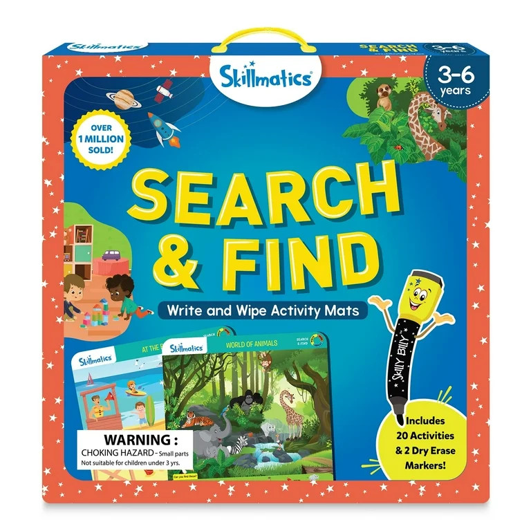 Skillmatics Educational Learning Activity - Search and Find, 20 Reusable Mats, 2 Dry Erase Marker... | Walmart (US)