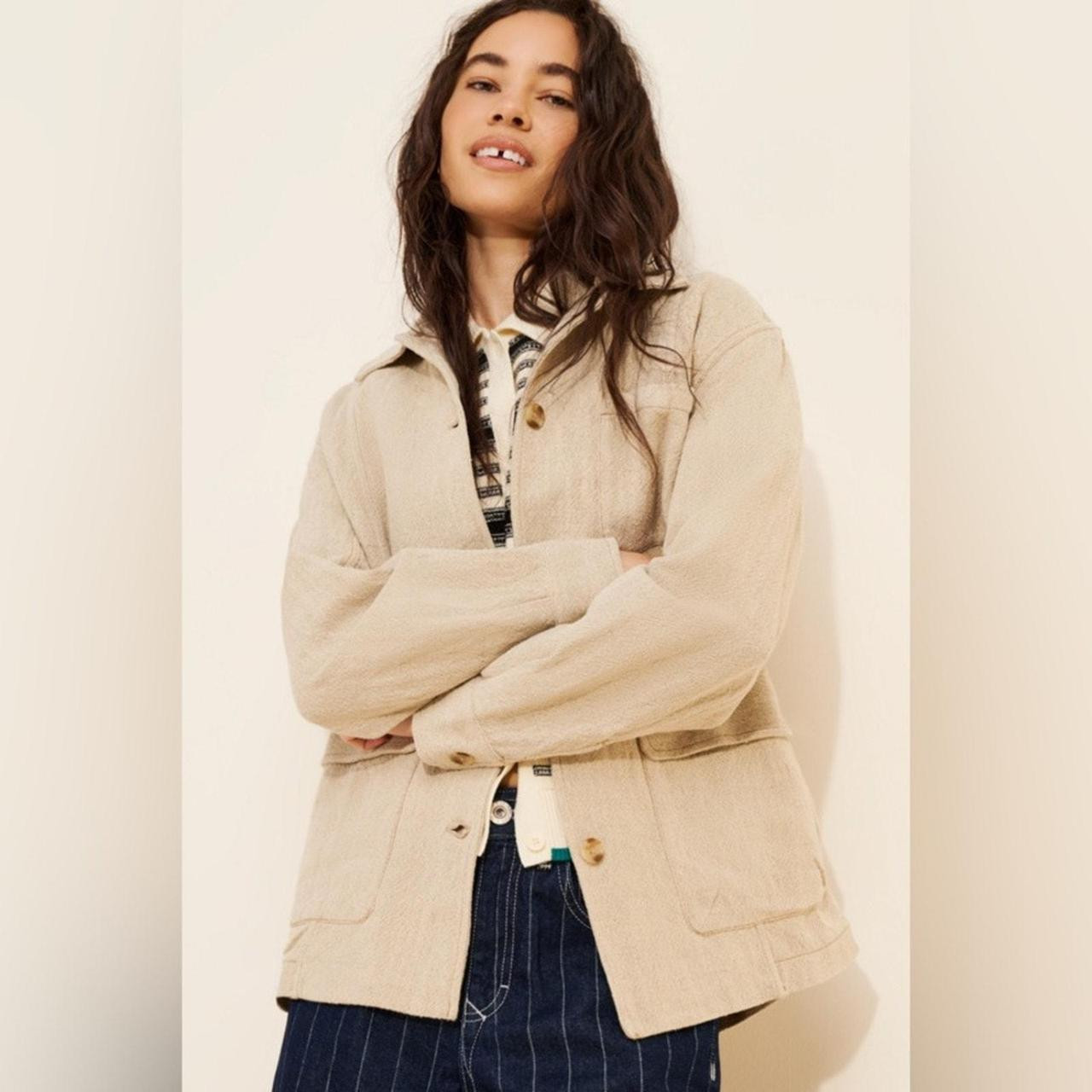 Free People Women's Jacket - Tan | Depop US