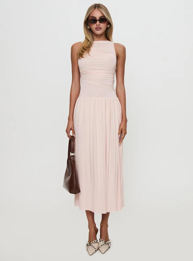 Reveur Ruched Maxi Dress Pink | Princess Polly AU