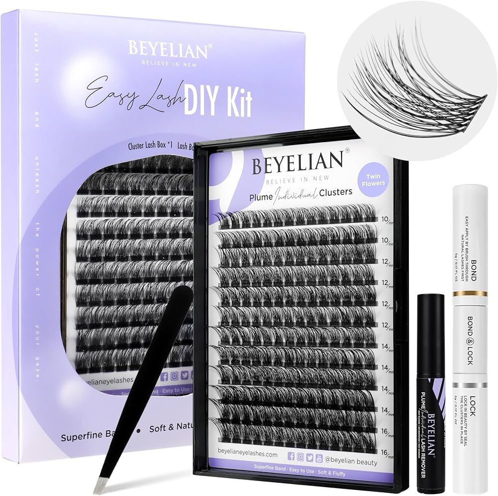 BEYELIAN EyeLash Extension Kit 168 Pcs Lash Clusters D+ Curl 10-16mm Lash Extension Kit with Lash... | Amazon (US)