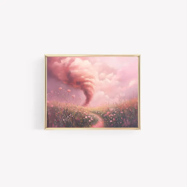 Rosy Tornado Wicked Valentines Digital Print Wicked Digital Art Valentines Wizard of Oz Pink Torn... | Etsy (US)