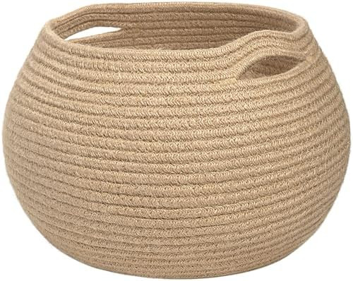 Goodpick Wicker Storage Basket for Living Room, Small Round Woven Basket for Toys, Towel, Bedroom... | Amazon (US)