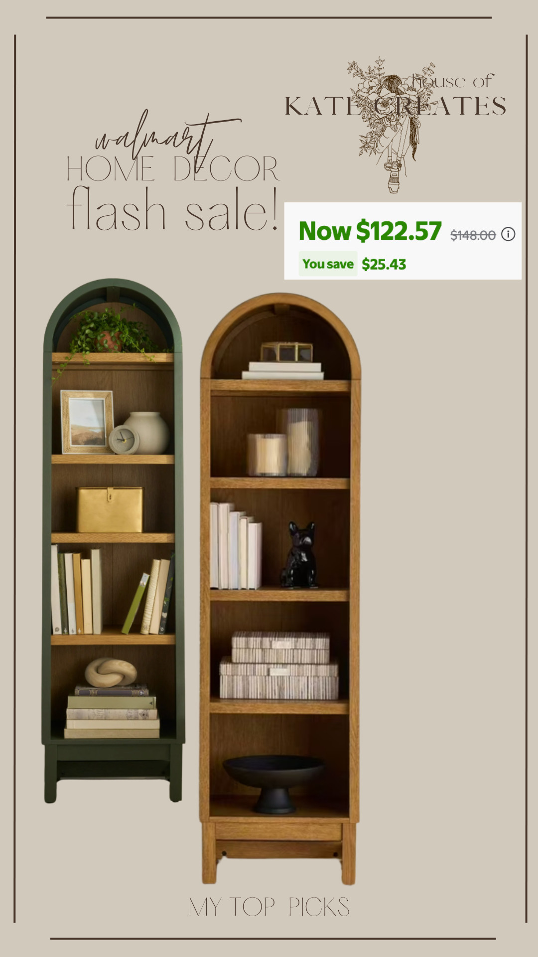 Cutest arch bookcase at such an affordable price!  

 #LTKHome