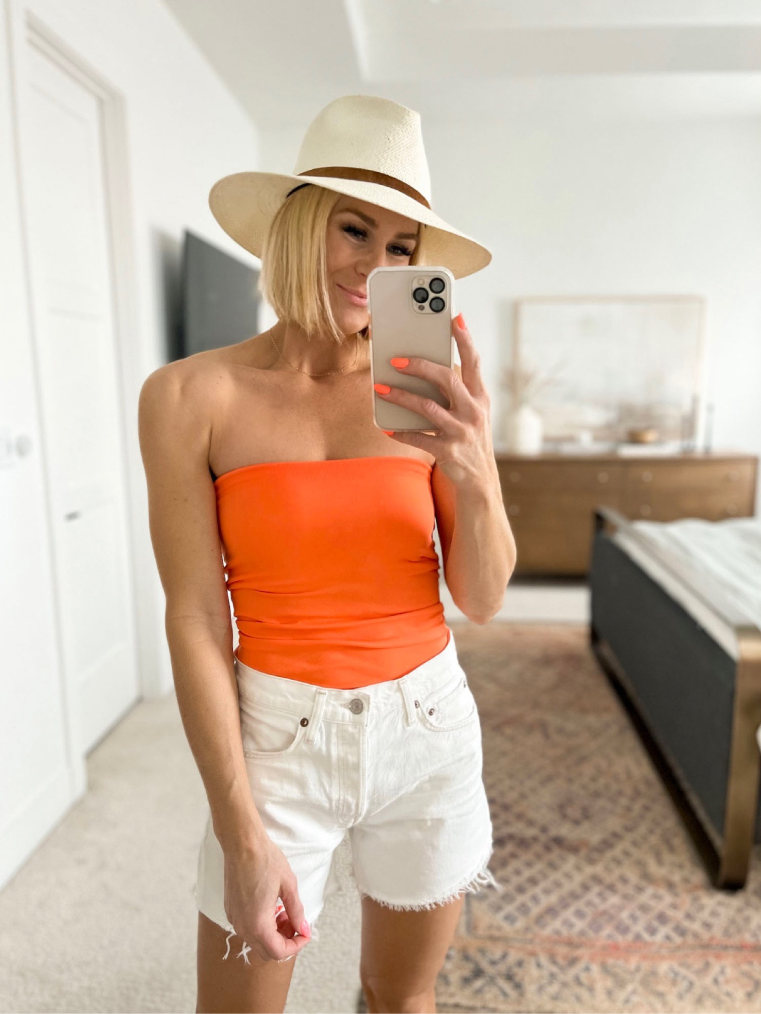 Agolde shorts on SALE! Wearing color PANA COTTA!
White and blue denim.
The Looser fit  & roomy leg opening is what makes these shorts equally comfortable & flattering!
Runs tts. Wearing size 27.

Seamless, ultra soft, classic tube top! 
Wearing size m/l, 14 more colors

#LTKFestival 

#LTKunder50 #LTKSeasonal